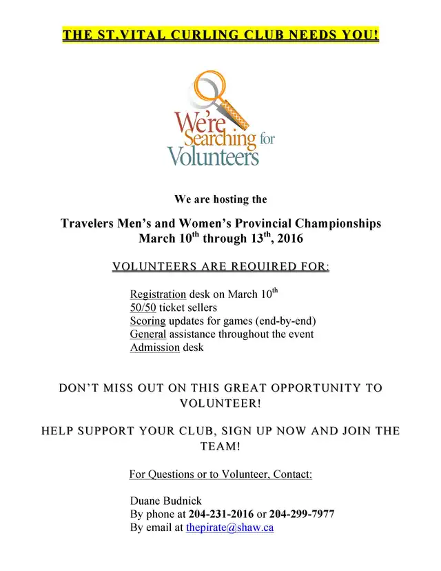Volunteers Needed! Traveler's March 10 - 13th!