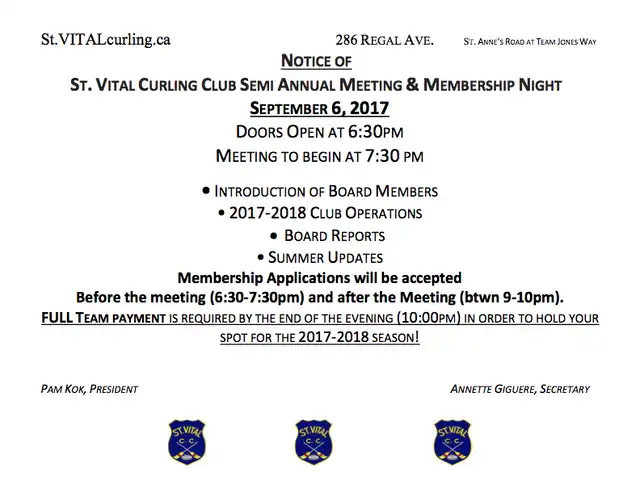 SVCC Semi-Annual General Meeting - Sept 6